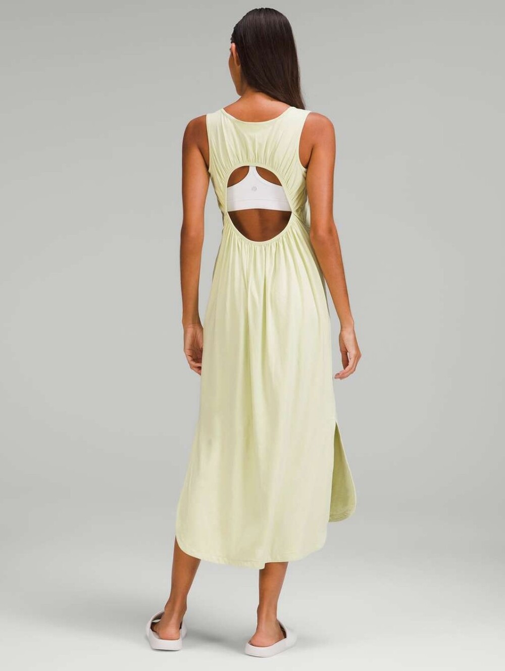 Lululemon Pima Cotton Open-Back Midi Dress In Dewy Size Medium
